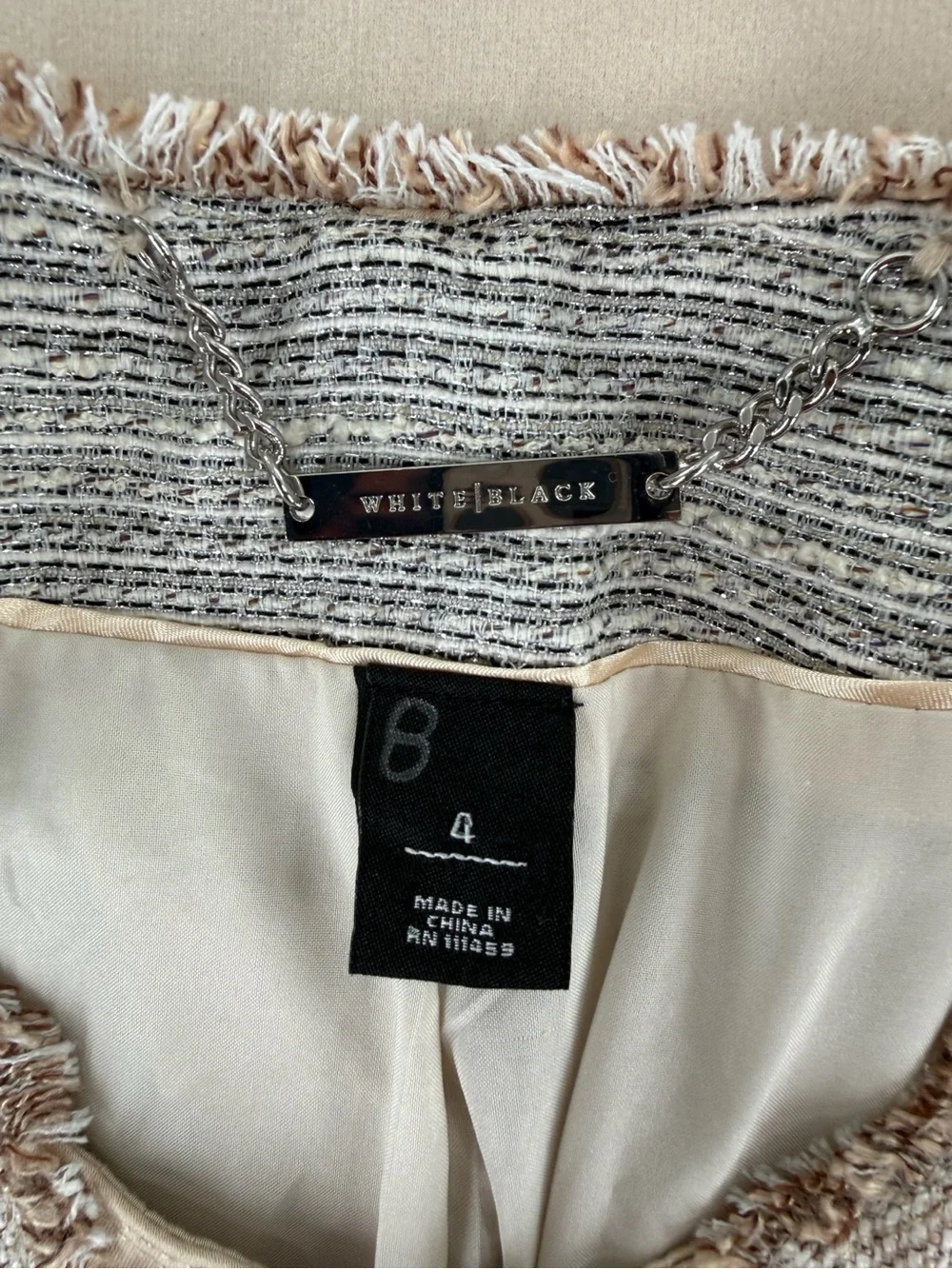 WHBM Metallic Tweed Studded Jacket Size 4